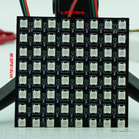 Panneau matriciel LED RGB 8x8 WS2812B adressable 5050 SMD P10 64 pixels contrôlés individuellement, module d'affichage DC 5V
