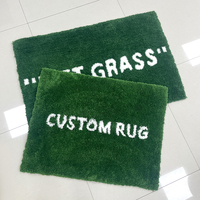 Tapis vert herbe à texture tuftée unique Tapis de mousse ou collines douces Confort sous les pieds Tapis Shaggy et moelleux personnalisés
