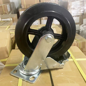 WBD 4 5 6 8 Zoll Ruedas de Goma Hochleistungs-Gusseisen kern Gummi-Lenk rolle 6 Zoll - Product Image 4