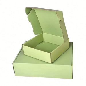 Boîte d'expédition rigide en carton ondulé écologique, imprimée offset, avec poignées découpées, emballage personnalisable de luxe - Product Image 1