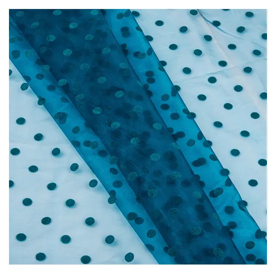 Nylon Polka Dot Flock ing Organza Stoff für Kleid und Hochzeits dekoration