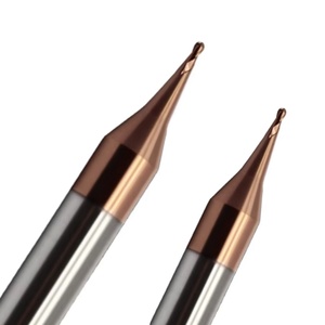 Hrc60 2 Sáo vi đường kính bóng mũi cuối nhà máy Bộ định tuyến bit vonfram thép <span class=keywords><strong>CNC</strong></span> r0.1 r0.15 r0.2 r0.3 r0.45 50L - Product Image 1