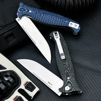 Couteau pliant d'extérieur, lame en acier D2 et manche G10, couteau tactique multifonctionnel EDC pour le camping, la randonnée, la chasse, l'autodéfense