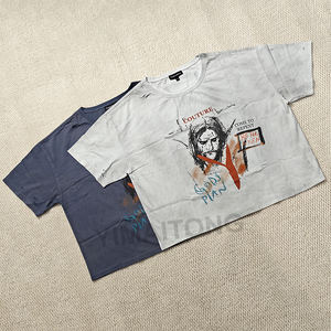 เสื้อยืดผู้ชายผ้าฝ้ายวินเทจแต่งลายพิมพ์ DTG โลโก้พิมพ์ลายกราฟิก DTG สกปรก - Product Image 1