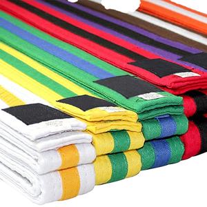 Sabuk Bela Diri Kustom Warna Kuning dan Hijau/Sabuk Taekwondo/Sabuk Bergaris Warna - Product Image 1