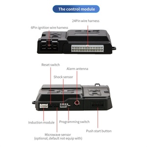 EASYGUARD EC207-M9-SR-B 2 Way <b>Car</b> Alarm System with LCD Pager Display <b>Push</b> Start Button Remote Starter & Shock Warning - Product Image 3
