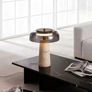 Lampe de <span class=keywords><strong>bureau</strong></span> en travertin jaune naturel moderne - Design sophistiqué pour <span class=keywords><strong>bureau</strong></span>, chambre à coucher, <span class=keywords><strong>bureau</strong></span> - Rechargeable par USB avec commande tactile - Product Image 5
