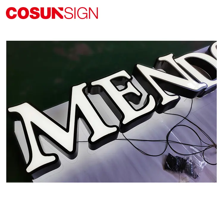 COSUN personalizzato vaccum forming retroilluminato neon led sign insegne in alluminio channel letter