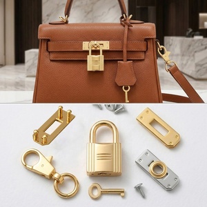 Accesorios de Lujo para Bolsos en Oro y Plata, Juego de Candados Metálicos de Alta Gama con Cierre Giratorio para Reparación y Creación Personalizada de Bolsos de Diseño - Product Image 1