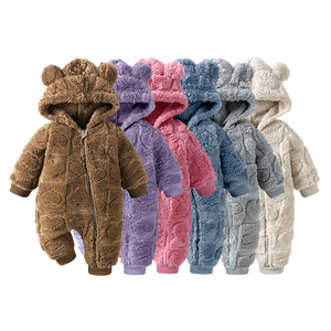 Vêtements <span class=keywords><strong>pour</strong></span> bébé <span class=keywords><strong>nouveau</strong></span>-<span class=keywords><strong>né</strong></span> d'hiver, barboteuses mignonnes à l'effigie d'un ours, barboteuse <span class=keywords><strong>pour</strong></span> bébé, combinaison chaude à capuche zippée, vêtements unis <span class=keywords><strong>pour</strong></span> bébés garçons et filles - Product Image 1