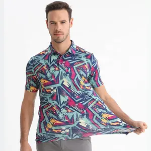 2023 оптовая продажа OEM Логотип Печатный узор сублимированная спортивная футболка поло американского размера для гольфа футболка для гольфа под заказ для мужчин
