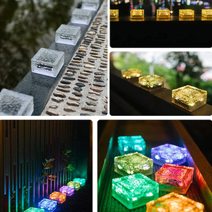 RGB IP68 Lampu Dekorasi Jalan, Tahan Air <span class=keywords><strong>LED</strong></span> Tenaga Surya Kubus Es Kristal Bata Lampu Lanskap Luar Ruangan untuk Dekorasi Jalan - Product Image 4