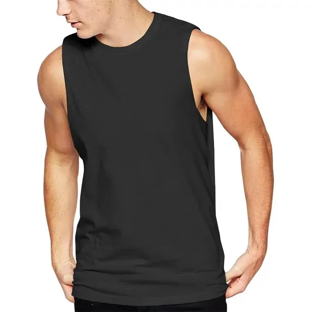 पुरुषों के आराम बिना आस्तीन स्नायु टैंक शीर्ष गर्मियों जिम टी शर्ट काले बिना आस्तीन टी शर्ट