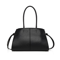 Sac fourre-tout de banlieue rétro européen et américain, style minimaliste, en grain de litchi, avec deux larges bretelles et grande capacité