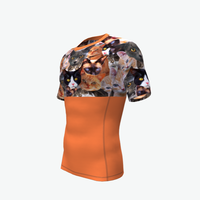 Chemise de compression à manches courtes avec protection UV imprimée par sublimation personnalisée unisexe pour le surf BJJ MMA Jiu Jitsu Rash Guard pour hommes