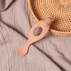 2025 nouvelles cuillères pour bébés en Silicone de qualité alimentaire sans BPA ensemble d'alimentation pour bébé avec des conceptions d'animaux et d'hippopotames pour les enfants à manger - Product Image 3