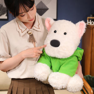 Yeni tasarım Hoodie batı yayla köpek peluş dolması hayvan yavru yumuşak oyuncaklar hediye çocuklar için - Product Image 3
