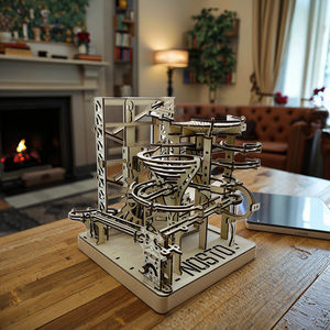 لعبة تعليمية ثلاثية الأبعاد مخصصة من الخشب على شكل مسار الرخام للأطفال والكبار، مجموعة ألغاز يدوية الصنع مع إضاءة - Product Image 3