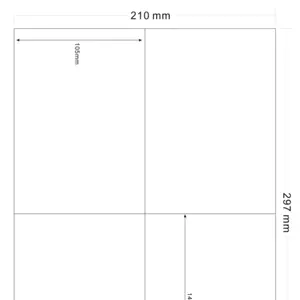 Wampolet Wholesale A4 4Up Inkjet/Lazer Printers Label 215.9mmX279.4mm Paper Sticker