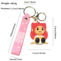 Nouveau porte-clés promotionnel écologique en silicone avec mousqueton, motif dessin animé K-POP Demon Hunting Girl Group, forme 3D, haute esthétique
