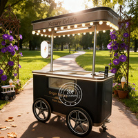 Einzigartiges Design Edelstahl Kaffee wagen Kaffee Verkaufs wagen Eis wagen Eis am Stiel Schrank