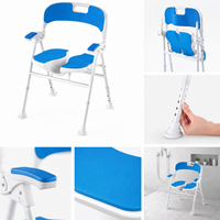 Siège de bain pliable réglable YR-6604, antidérapant, avec dossier et accoudoirs, pour personnes âgées, handicapées, femmes enceintes, support de salle de bain, capacité 250 kg