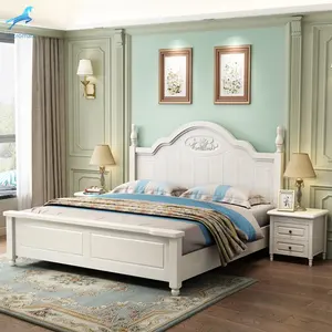 Распродажа от производителя, мебель для спальни в скандинавском стиле, белый цвет, практичная деревянная кровать большого размера