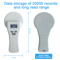 Lector de Etiquetas para Ganado de 134.2kHz, Duradero, ISO11784/5 FDX-B, HDX, FDX-A, Lector de Microchip RFID Portátil para Animales, USB y Bluetooth, Largo Alcance