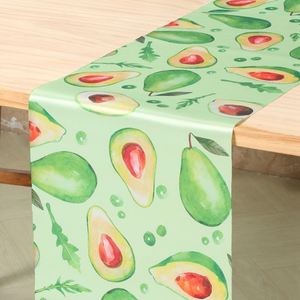 Camino de mesa de fruta fresca-Vibrante y animado Oasis tropical Patrón de fruta Camino de mesa Tributo Satén Suministros de decoración para fiestas - Product Image 5