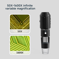 Microscope numérique sans fil Dearsee avec support réglable, grossissement de 50x à 1600x, caméra USB pour microscope