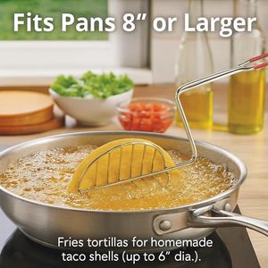 Pinze per Conchiglie Taco da Cucina, <span class=keywords><strong>in</strong></span> Acciaio Cromato con Manico <span class=keywords><strong>in</strong></span> PVC Anti-Calore, per Conchiglie Croccanti Fatte <span class=keywords><strong>in</strong></span> <span class=keywords><strong>Casa</strong></span>, Tacos e Antipasti - Product Image 4