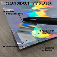 Papier autocollant holographique imprimable imperméable Topa, séchage rapide, jet d'encre, laser, vinyle arc-en-ciel, promotion, cadeau, artisanat
