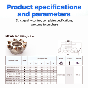 Công cụ phay hình lục giác cacbua có thể lập chỉ mục quay chèn cacbua tốc độ thức ăn cao wnmu phay chèn wnmu080608em - Product Image 3