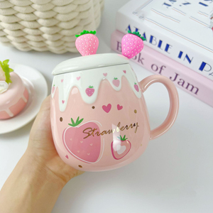 <span class=keywords><strong>Taza</strong></span> de Cerámica Pintada a Mano con Logotipo Personalizado, <span class=keywords><strong>Diseño</strong></span> de Fruta y Flores, 460 ml, <span class=keywords><strong>Taza</strong></span> de Café <span class=keywords><strong>Navideña</strong></span> para el Hogar u Oficina - Product Image 1