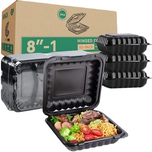 Wellpack vỏ sò 8x8 inch <span class=keywords><strong>48</strong></span> oz bữa ăn chuẩn bị hộp lò vi sóng tủ đông an toàn lấy đi nhựa bản lề thực phẩm hộp nhựa - Product Image 1