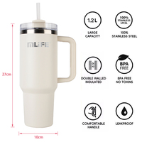 Vaso Térmico de Acero Inoxidable de 40oz con Logotipo Personalizado, Botella de Agua con Tapa y Asa, para Sublimación