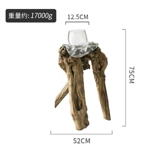 <span class=keywords><strong>Vase</strong></span> de table en cristal Art Déco et sculpture en <span class=keywords><strong>bois</strong></span> <span class=keywords><strong>flotté</strong></span>, pièce décorative unique pour un anniversaire - Product Image 3