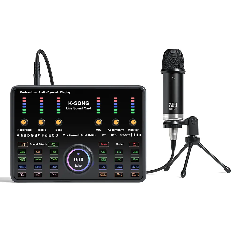Game live sound card recording reverb dual mobile phone K song BM800 live broadcast equipment