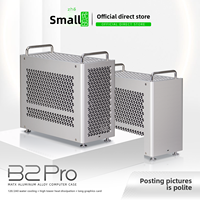 B2Pro Tout Aluminium Mid Tower MATX Petit PC ATX Cas Poignée Givrée Simple Mat 240 Stock De Refroidissement Par Eau