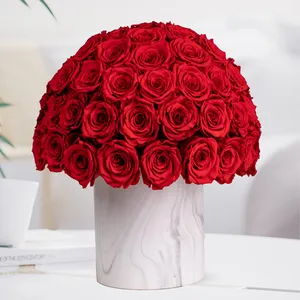 Fleur préservée faite à la main fleur de rose éternelle préservée stabilisée fleur préservée décorative rose stabilizzate en boîte