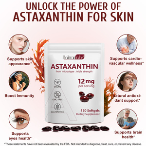 Hatmanlabs 12mg chất chống oxy hóa Astaxanthin cao cấp bổ sung viên nang mềm Astaxanthin không chứa gluten cho sức khỏe da Khớp Mắt - Product Image 3
