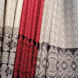 New Fashion Jacquard Brocade Fabric 100% Polyester Woven Blackout Curtain for Upholstery Black Color