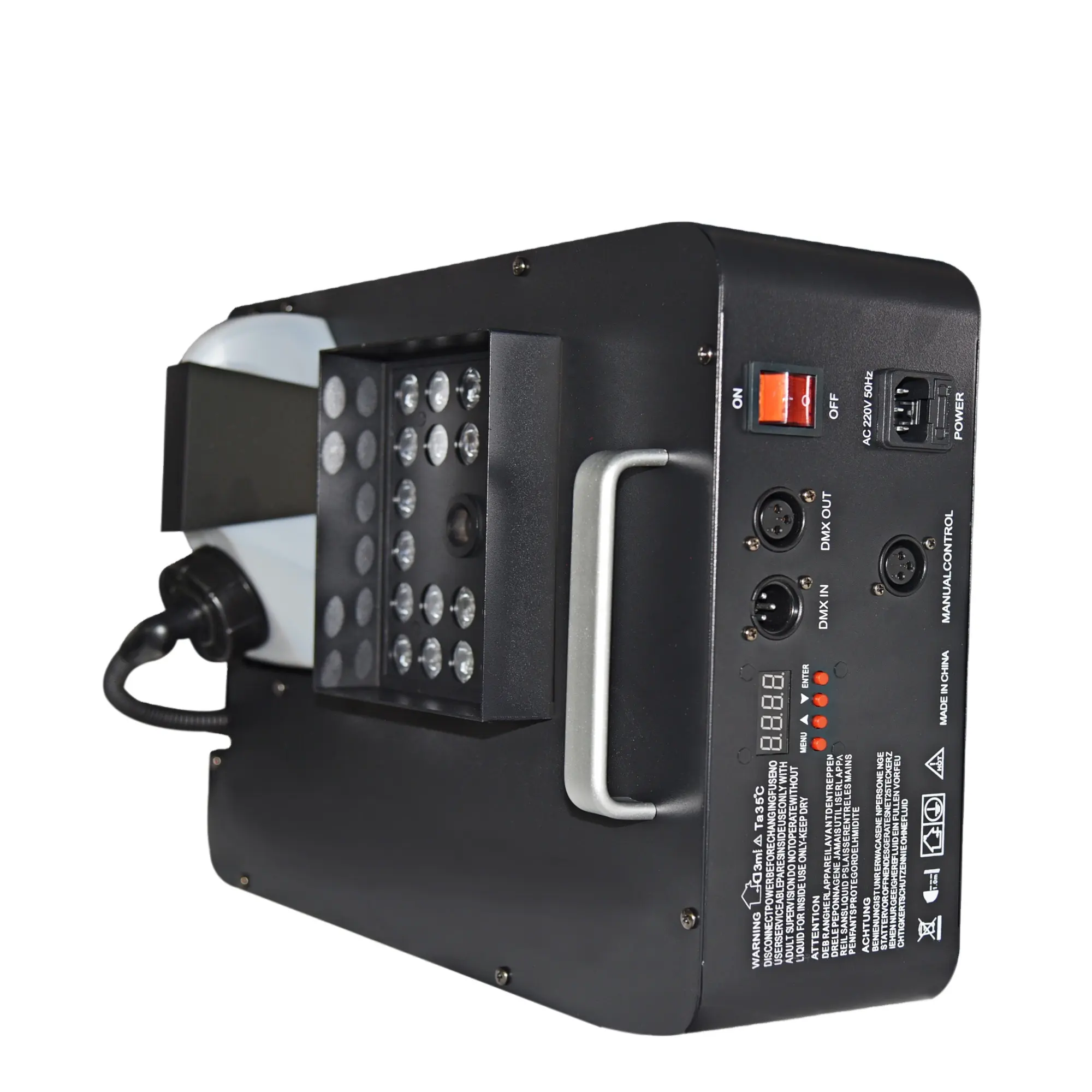 Siterui SFX Colorful 24PICS Máquina de niebla LED Luces pequeñas equipo de fabricación de humo vertical DMX Control LCD nebulizador de efecto especial