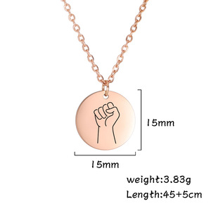 Collar con Colgante de Acero Inoxidable con Grabado Láser de Lenguaje de Señas, Certificación CE, Venta al por Mayor de Fábrica - Product Image 5
