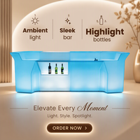 Bar à LED portable de 110 cm, alimenté par batterie, pour hôtel, salon, terrasse, comptoir de bar