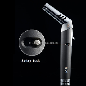 Briquet torche métallique puissant coupe-vent à gaz butane, flamme bleue gonflable pour barbecue extérieur, cuisine et soudure - Product Image 1