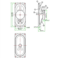 Haut-parleur sans fil rectangulaire pour téléviseur et moniteur LS613W-1-R8 57*127mm 8Ohm 10W 90dB 8.94V