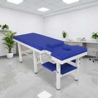 Lit de massage métallique multifonctionnel renforcé à six pieds, portable, pour hôpital