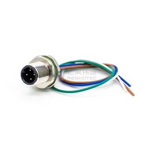 ขั้วต่อฝากระโปรง M12 4ขาสายอีเทอร์เน็ต4Pin ไปยังสาย RJ45 - Product Image 1