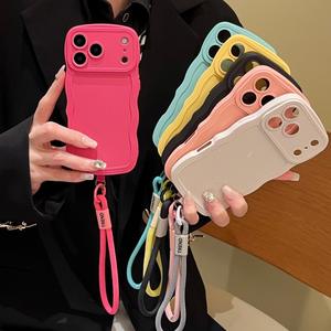 Funda Compatible con iPhone 17 Pro Max, para Apple 16E, con Patrón de Onda Líquida, Correa de Muñeca para 15 Pro, Funda Protectora para XS, 11 - Product Image 2